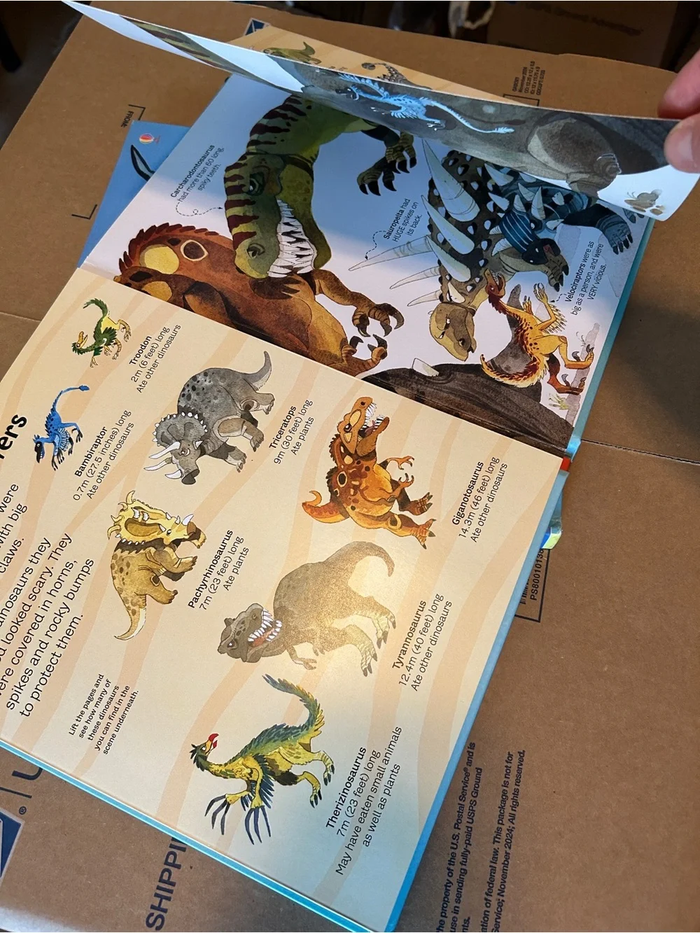 Usborne book of Big Animals and Big Dinosaurs